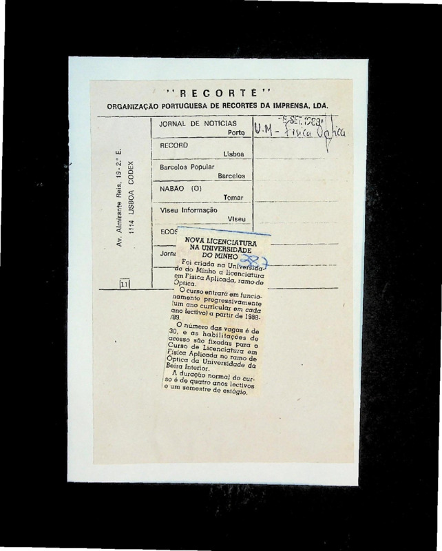  Nova licenciatura na Universidade do minho 