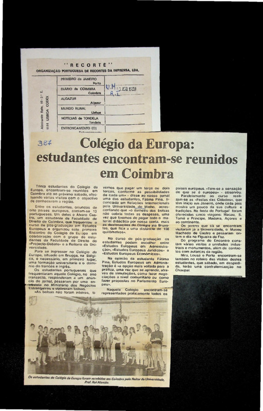  Colégio da Europa: estudantes encontram-se reunidos em Coimbra 