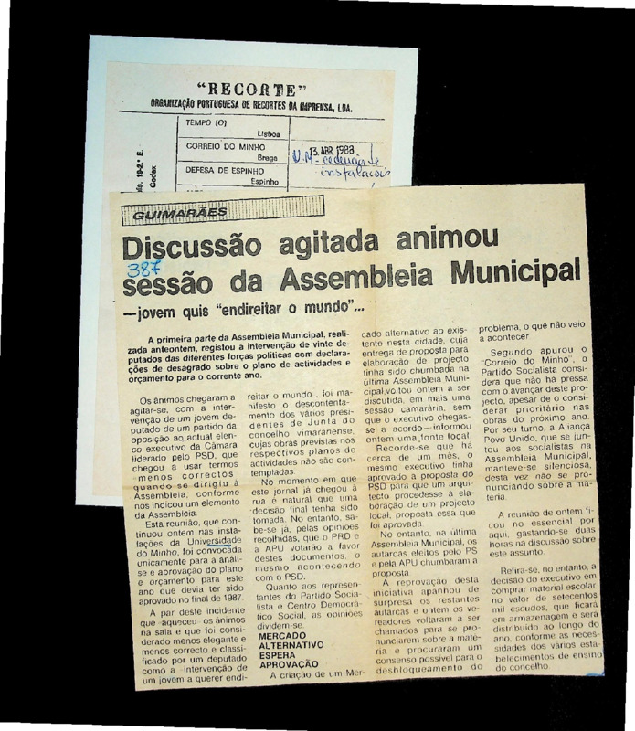  Discussão agitada animou sessão da Assembleia Municipal: jovem quis 