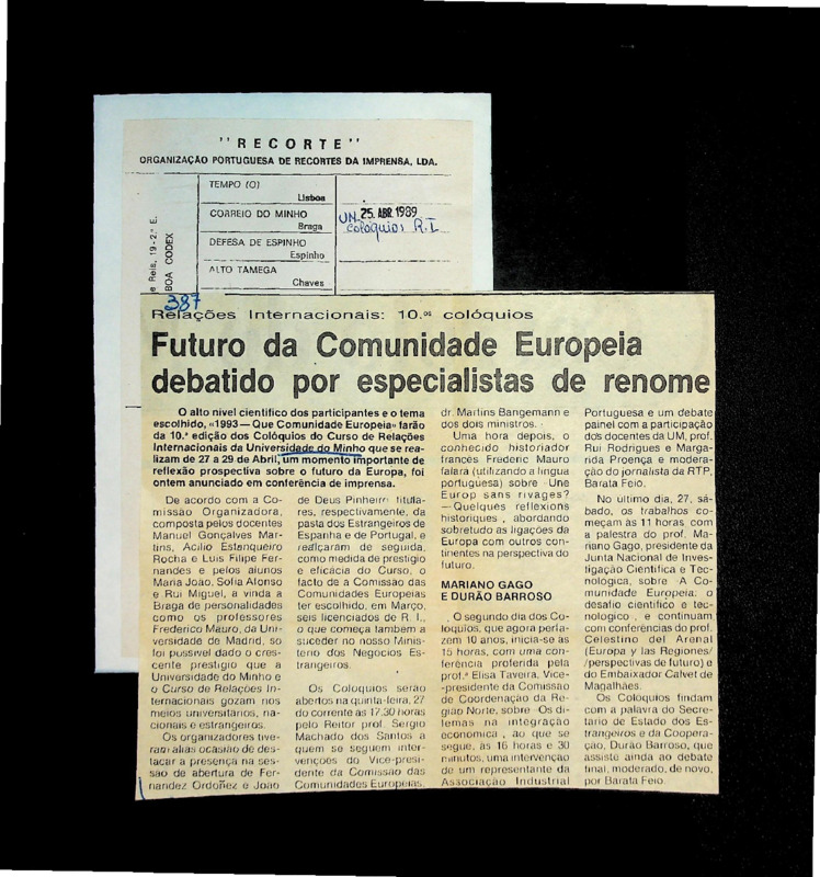  Futuro da Comunidade Europeia debatido por especialistas de renome 