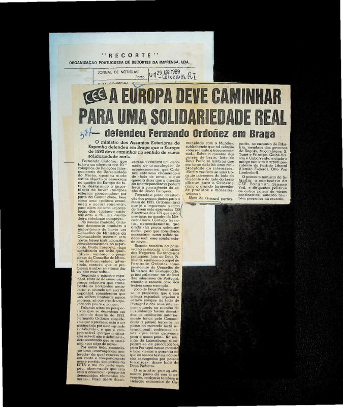  A Europa deve caminhar para uma solidariedade real - defendeu Fernando Ordoñez em Braga 