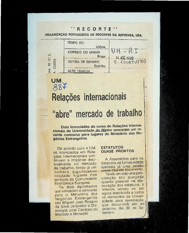  Relações internacionais “abre” mercado de trabalho 