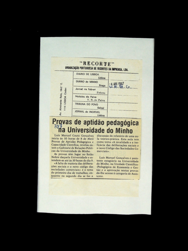  Provas de aptidão pedagógica na Universidade do Minho 