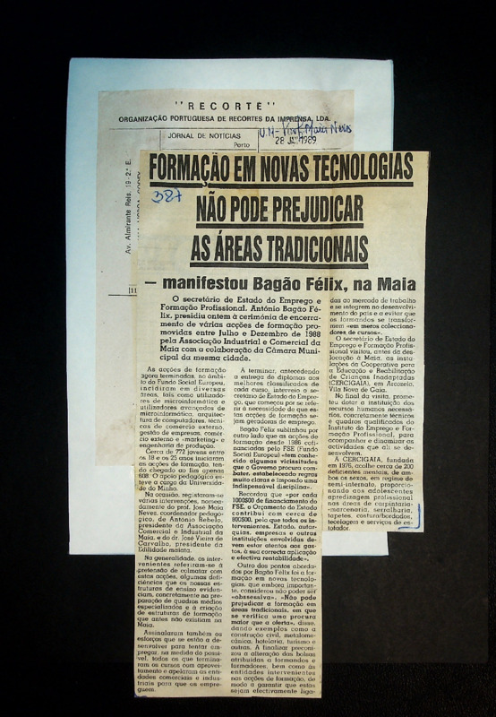  Formação em Novas Tecnologias não pode prejudicar áreas tradicionais - manifestou Bagão Félix na Maia 