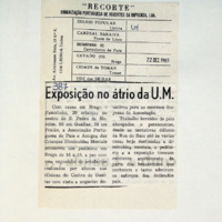 Exposição no átrio da UM